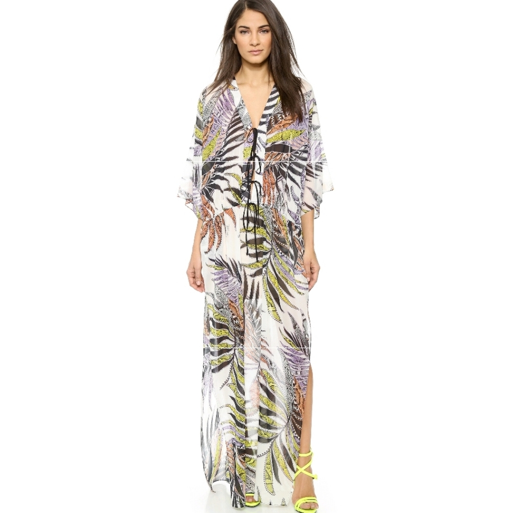 Just Cavalli Long Sleeve Silk Maxi Dress (size XS)